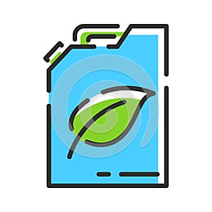 Eco fuel line icon. Alternative fuel logo. Green energy concept. Vector illustration