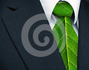 Eco future concept. Green-powered business suit