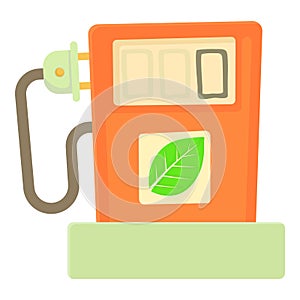 Eco gas station icon, cartoon style