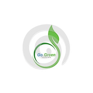 eco go green leaf logo vector icon illustration