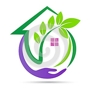 Eco green care home logo environment safety design