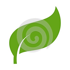 Eco green color leaf vector logo flat icon
