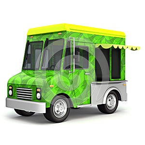 Eco green food truck side