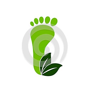 Eco green footprints icon.