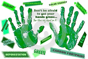 Eco Green Hands with a Message