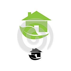 Eco green house icons vector. Environmentally friendly home.