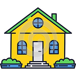 Eco green house logo, home vector icon