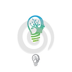 Eco green idea logo designs concept with tree