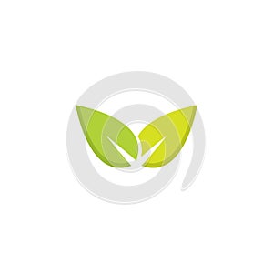 eco green leaf logo vector icon illustration