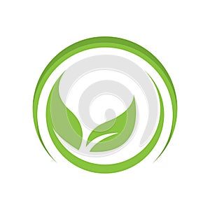 eco green leaf logo vector icon illustration