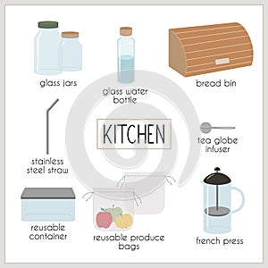 Eco, green and zero waste lifestyle for kitchen