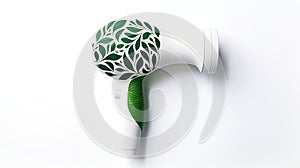 eco hair dryer on white background