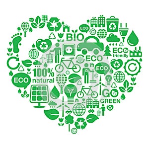 Eco heart background - green ecology