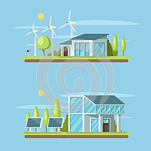 Eco home concept banner on