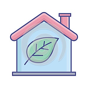Eco home fill vector icon which can easily modify or edit
