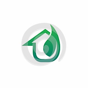 Eco Home Logo. Leaf House Vector