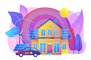 Eco house concept vector illustration.