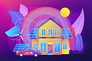 Eco house concept vector illustration.