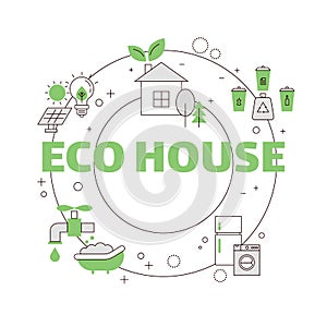 Eco house concept. Vector illustration