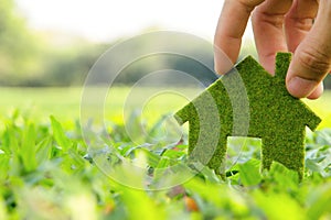 Eco house icon concept