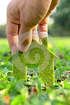 Eco house icon concept