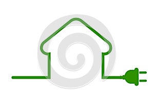 Eco house icon. Energy efficient house concept - for stock