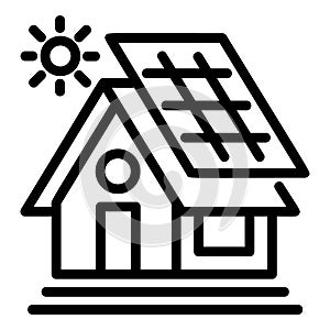Eco house icon, outline style