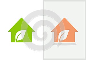 ECO House logo design. Home logo with Leaf concept vector. Leaf and Home logo design