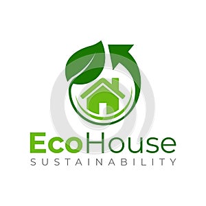 Eco House logo template, Green house vector design.