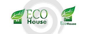 Eco house, logo for your company, natural materials, organics