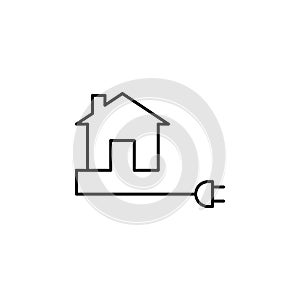 Eco-house outline icon. Element of ecology icon for mobile concept and web apps. Thin line Eco-house can be used for web and