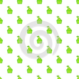 Eco house pattern, cartoon style