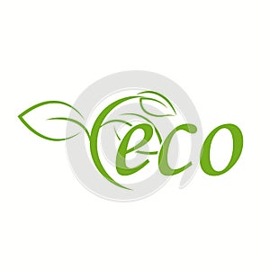 Eco icon. Ecology sign. Vector illustration, flat design.