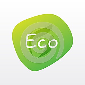 Eco icon. Green gradient vector sign isolated. Illustration symbol for food, drink, label, product, sticker, ecology