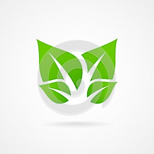 Eco icon green leaf vector