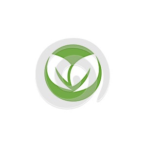 Eco icon green leaf vector illustration.