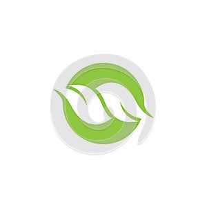 Eco icon green leaf vector illustration.