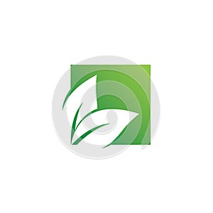 Eco icon green leaf vector illustration.