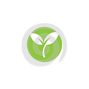 Eco icon green leaf vector illustration.