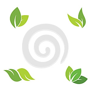 Eco icon green leaf vector illustration.