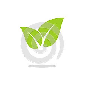 Eco icon green leaf vector illustration isolated