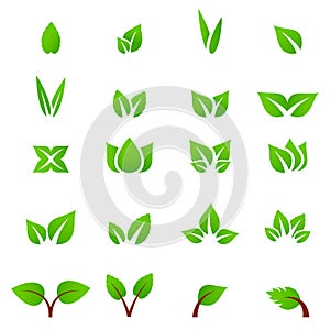 Eco icon green leaf vector