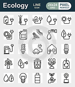 Eco icon set on white background
