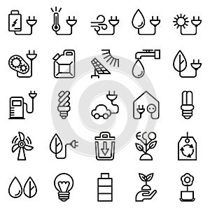 Eco icon set on white background