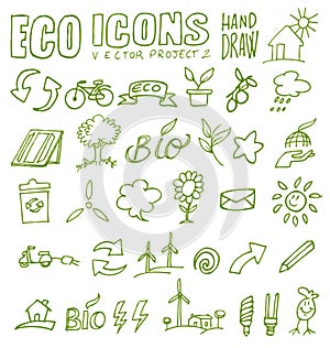 Eco icons hand draw 2