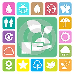 Eco icons set