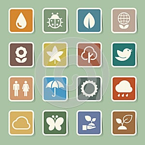 Eco icons set.