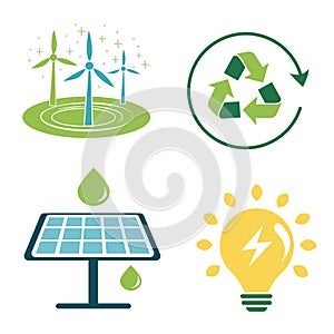 Eco Icons Vector Set AI Template, Hand-Drawn