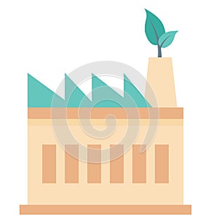 Eco Industry, Eco Plant Color Isolated Vector Icon