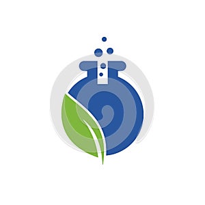 Eco lab vector logo design. Science and medicine creative symbol.